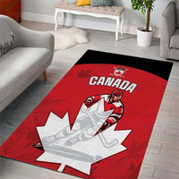 Canada Hockey Area Rug Maple Leaves Sporty Style