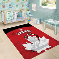 Canada Hockey Area Rug Maple Leaves Sporty Style