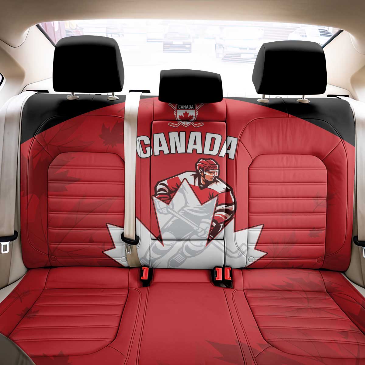 Canada Hockey Back Car Seat Cover Maple Leaves Sporty Style
