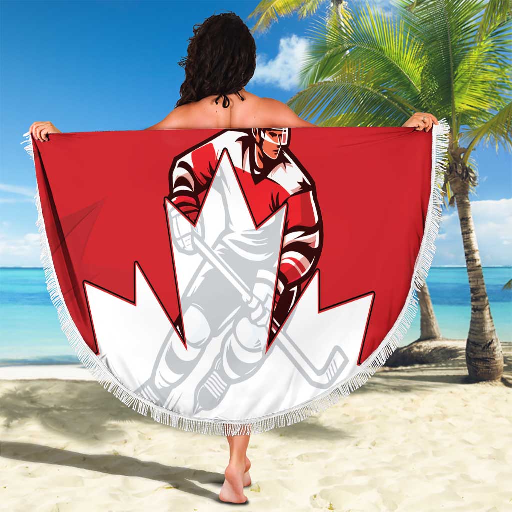 Canada Hockey Beach Blanket Maple Leaves Sporty Style