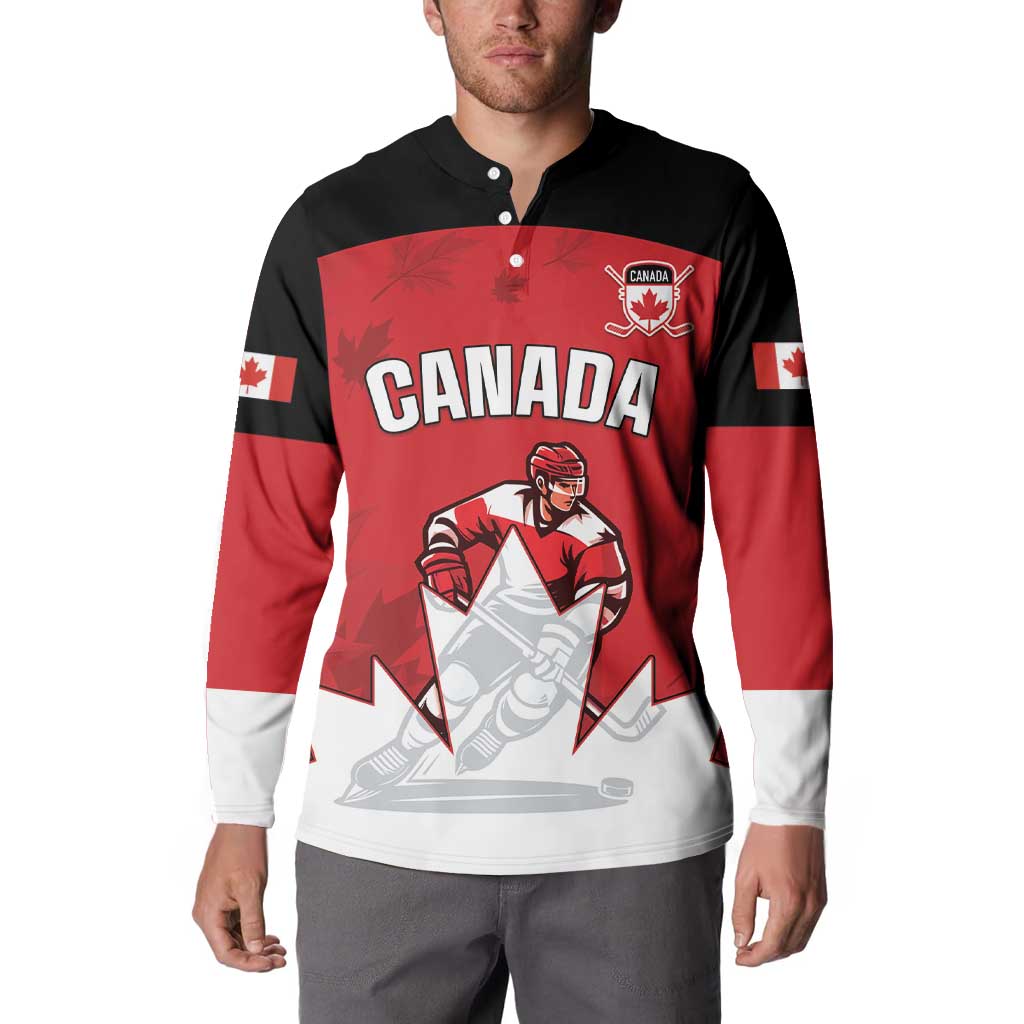 Custom Canada Hockey Button Sweatshirt Maple Leaves Sporty Style