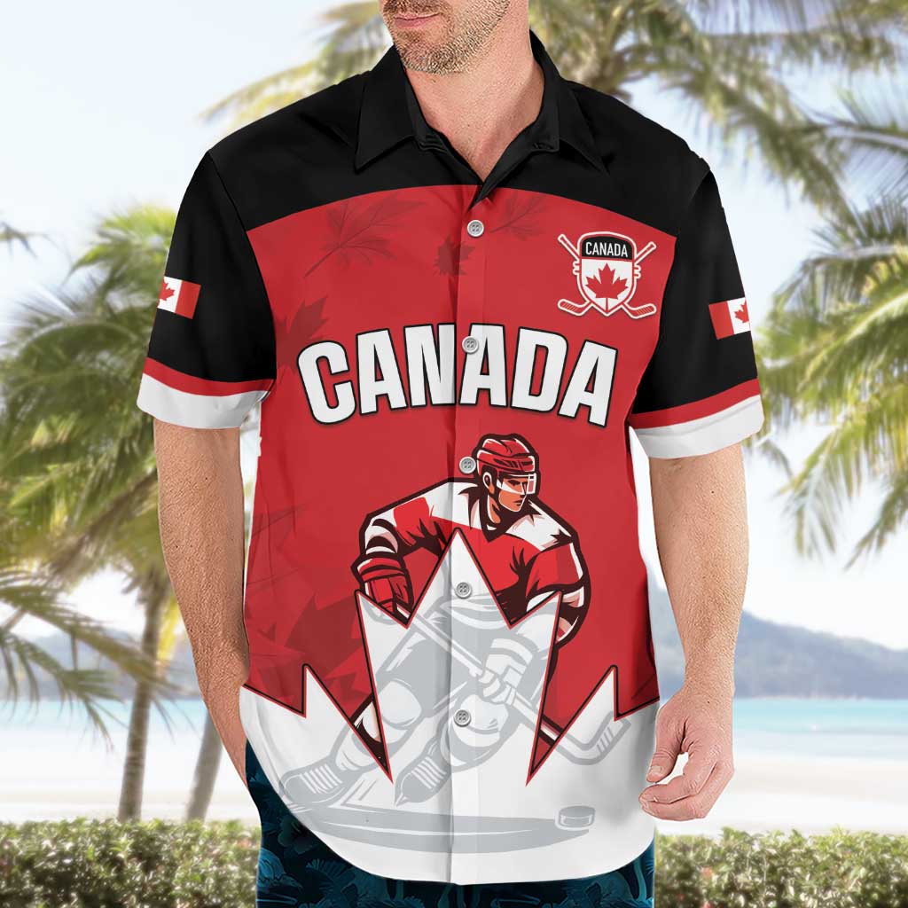 Custom Canada Hockey Hawaiian Shirt Maple Leaves Sporty Style