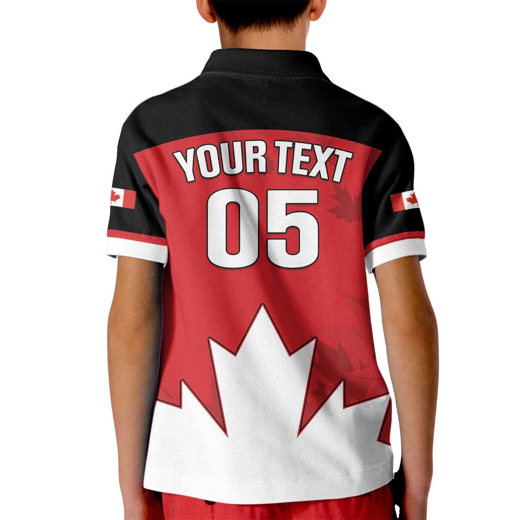 Custom Canada Hockey Kid Polo Shirt Maple Leaves Sporty Style