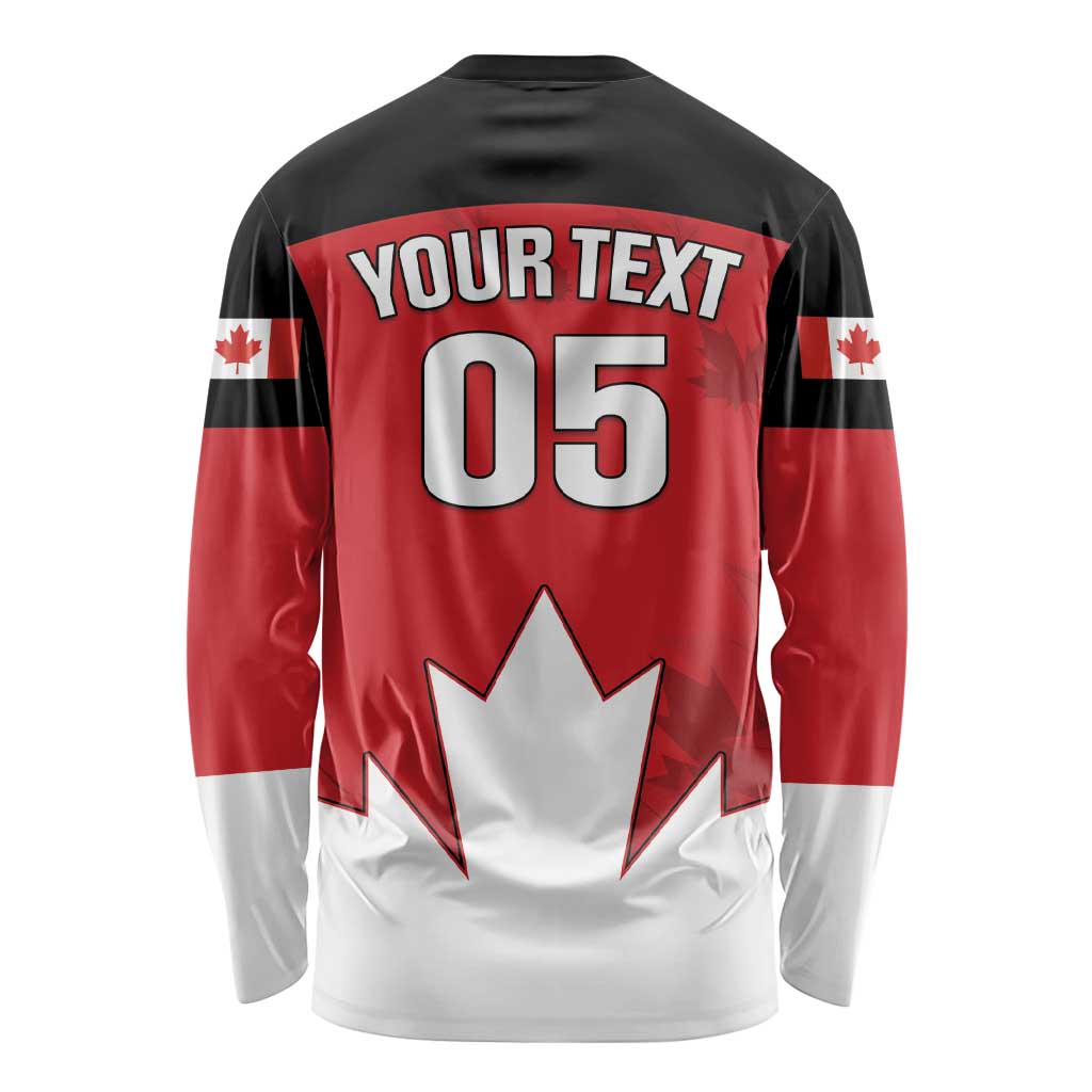 Custom Canada Hockey Long Sleeve Shirt Maple Leaves Sporty Style