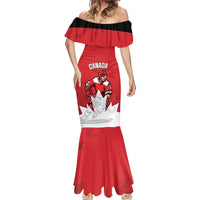Custom Canada Hockey Mermaid Dress Maple Leaves Sporty Style