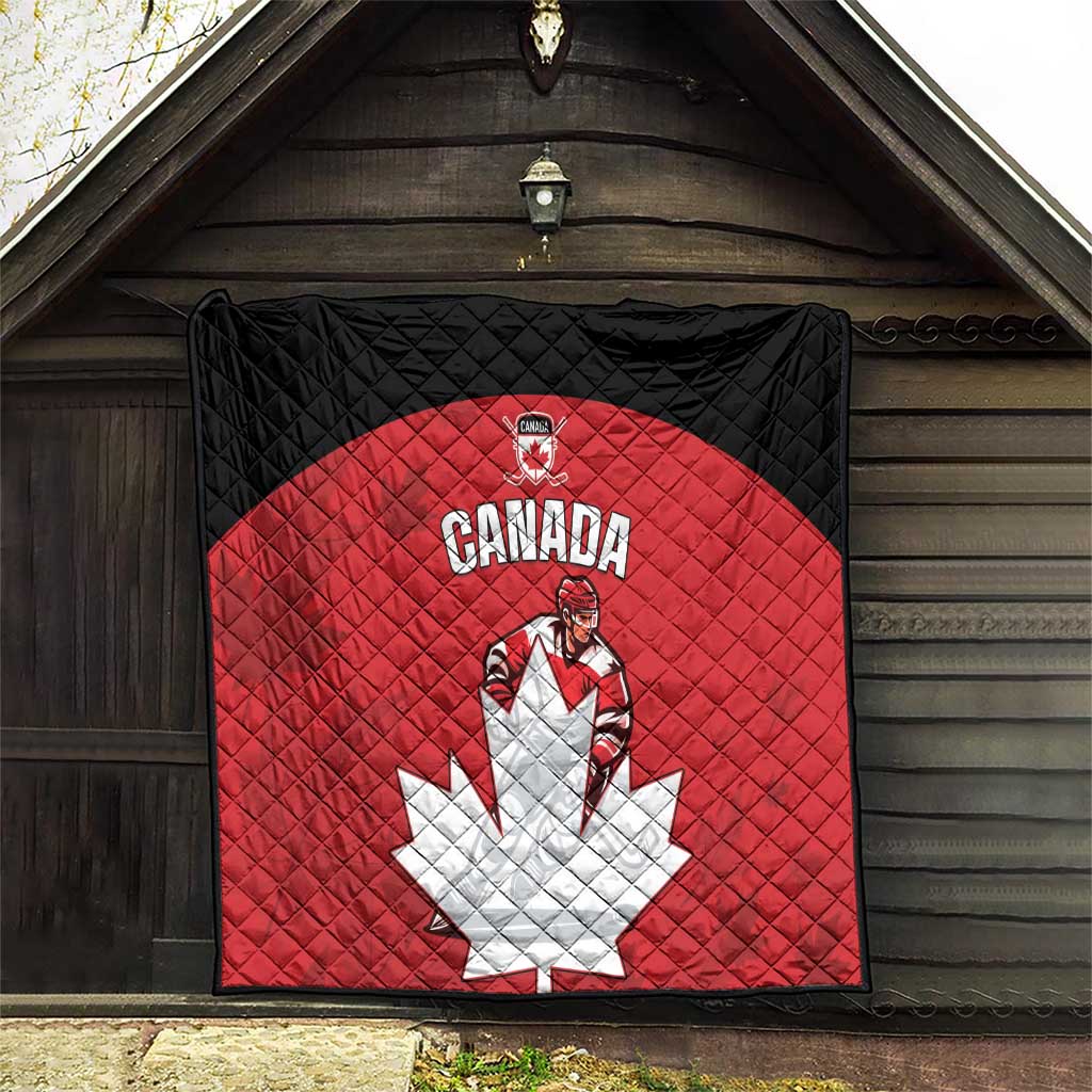 Canada Hockey Quilt Maple Leaves Sporty Style