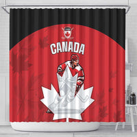 Canada Hockey Shower Curtain Maple Leaves Sporty Style