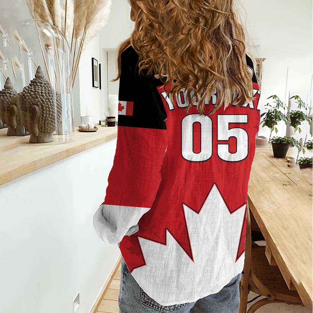 Custom Canada Hockey Women Casual Shirt Maple Leaves Sporty Style