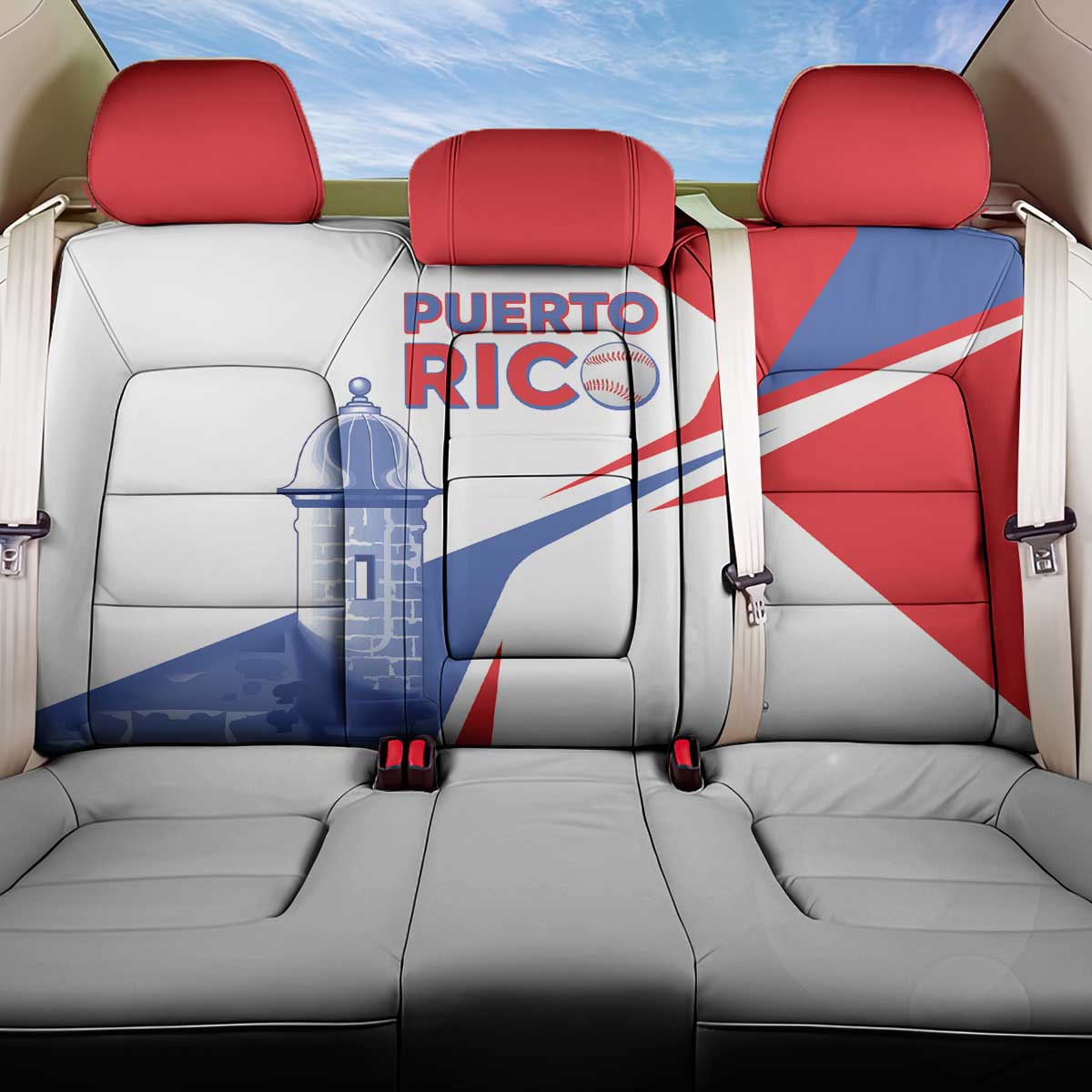 Puerto Rico Baseball Back Car Seat Cover El Morro Sporty Style