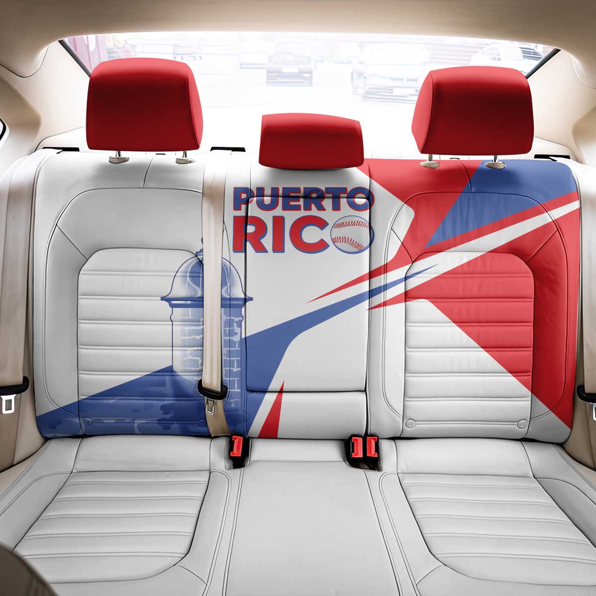 Puerto Rico Baseball Back Car Seat Cover El Morro Sporty Style