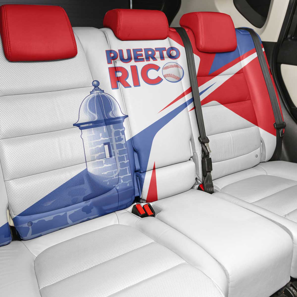 Puerto Rico Baseball Back Car Seat Cover El Morro Sporty Style