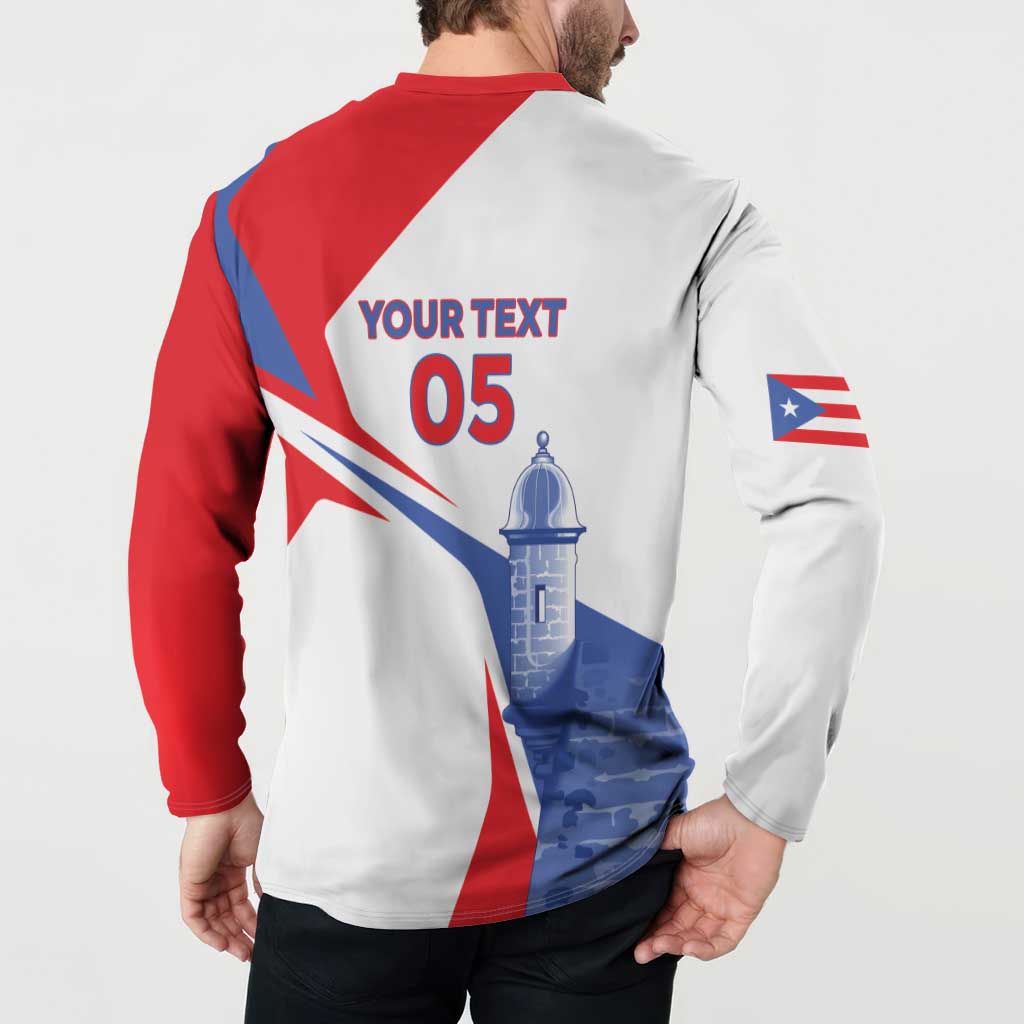 Puerto Rico Baseball Custom Button Sweatshirt El Morro Sporty Style