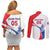 Puerto Rico Baseball Custom Couples Matching Off Shoulder Short Dress and Long Sleeve Button Shirt El Morro Sporty Style