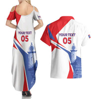 Puerto Rico Baseball Custom Couples Matching Summer Maxi Dress and Hawaiian Shirt El Morro Sporty Style
