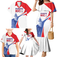 Puerto Rico Baseball Custom Family Matching Mermaid Dress and Hawaiian Shirt El Morro Sporty Style