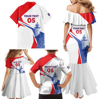 Puerto Rico Baseball Custom Family Matching Mermaid Dress and Hawaiian Shirt El Morro Sporty Style