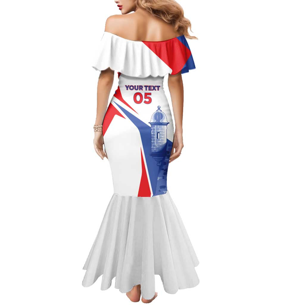 Puerto Rico Baseball Custom Family Matching Mermaid Dress and Hawaiian Shirt El Morro Sporty Style