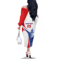 Puerto Rico Baseball Custom Family Matching Off The Shoulder Long Sleeve Dress and Hawaiian Shirt El Morro Sporty Style