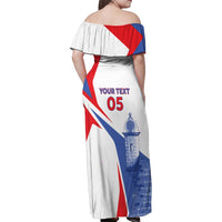 Puerto Rico Baseball Custom Family Matching Off Shoulder Maxi Dress and Hawaiian Shirt El Morro Sporty Style