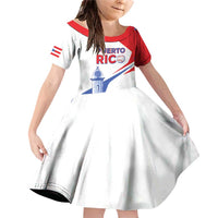 Puerto Rico Baseball Custom Family Matching Off Shoulder Short Dress and Hawaiian Shirt El Morro Sporty Style