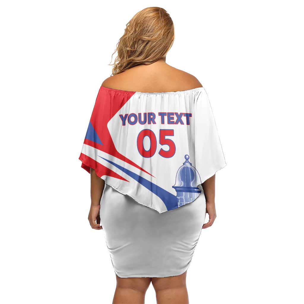 Puerto Rico Baseball Custom Family Matching Off Shoulder Short Dress and Hawaiian Shirt El Morro Sporty Style