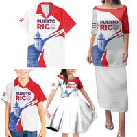 Puerto Rico Baseball Custom Family Matching Puletasi and Hawaiian Shirt El Morro Sporty Style