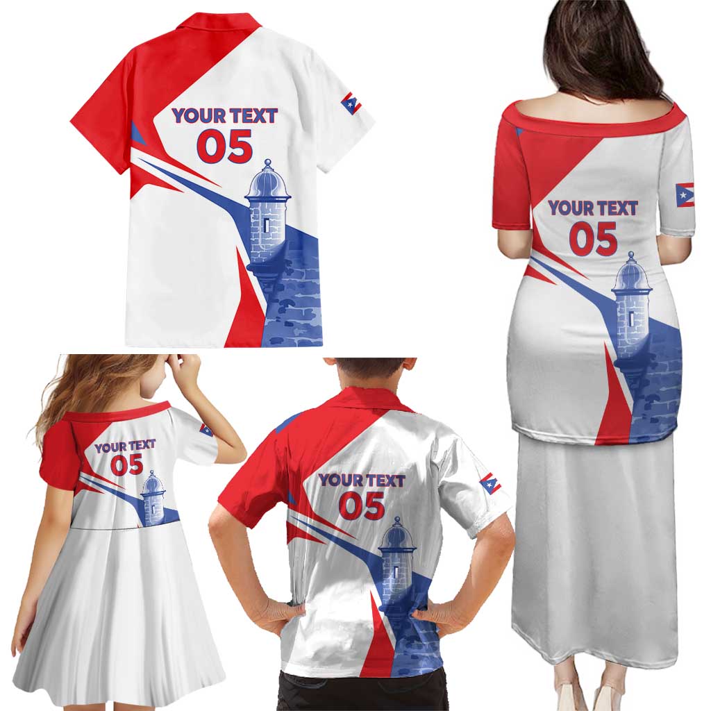 Puerto Rico Baseball Custom Family Matching Puletasi and Hawaiian Shirt El Morro Sporty Style