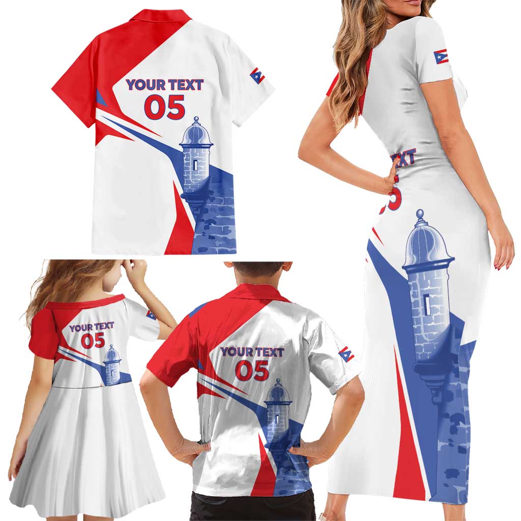 Puerto Rico Baseball Custom Family Matching Short Sleeve Bodycon Dress and Hawaiian Shirt El Morro Sporty Style