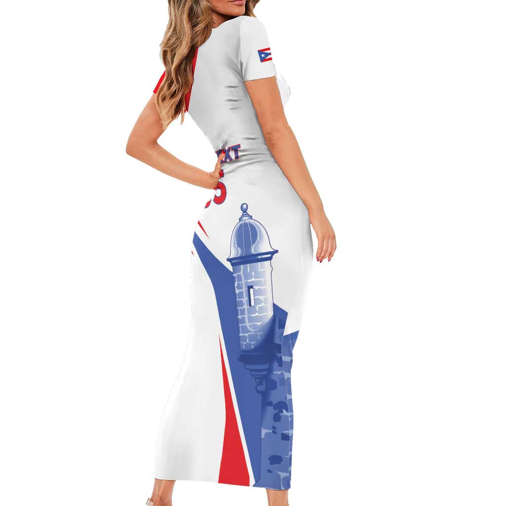 Puerto Rico Baseball Custom Family Matching Short Sleeve Bodycon Dress and Hawaiian Shirt El Morro Sporty Style