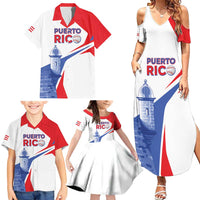 Puerto Rico Baseball Custom Family Matching Summer Maxi Dress and Hawaiian Shirt El Morro Sporty Style