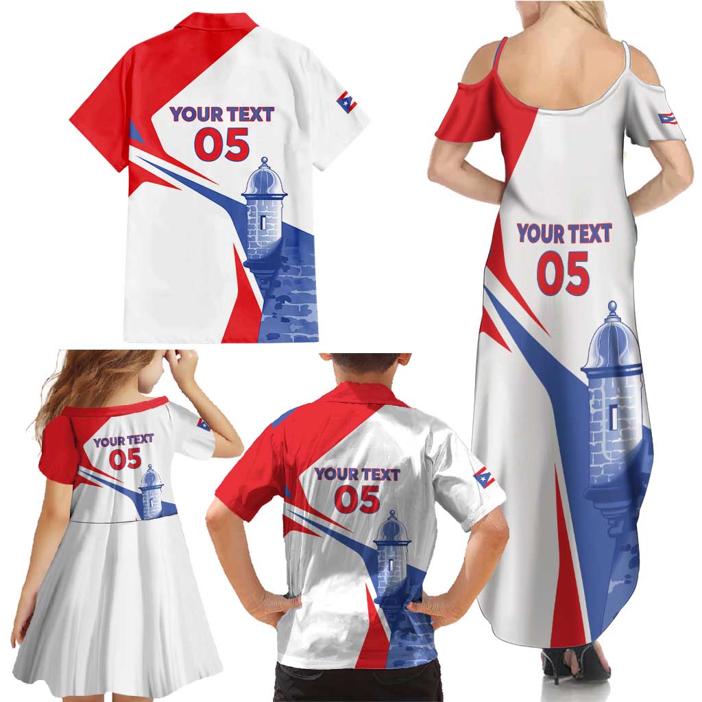 Puerto Rico Baseball Custom Family Matching Summer Maxi Dress and Hawaiian Shirt El Morro Sporty Style