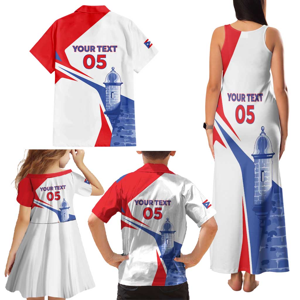 Puerto Rico Baseball Custom Family Matching Tank Maxi Dress and Hawaiian Shirt El Morro Sporty Style