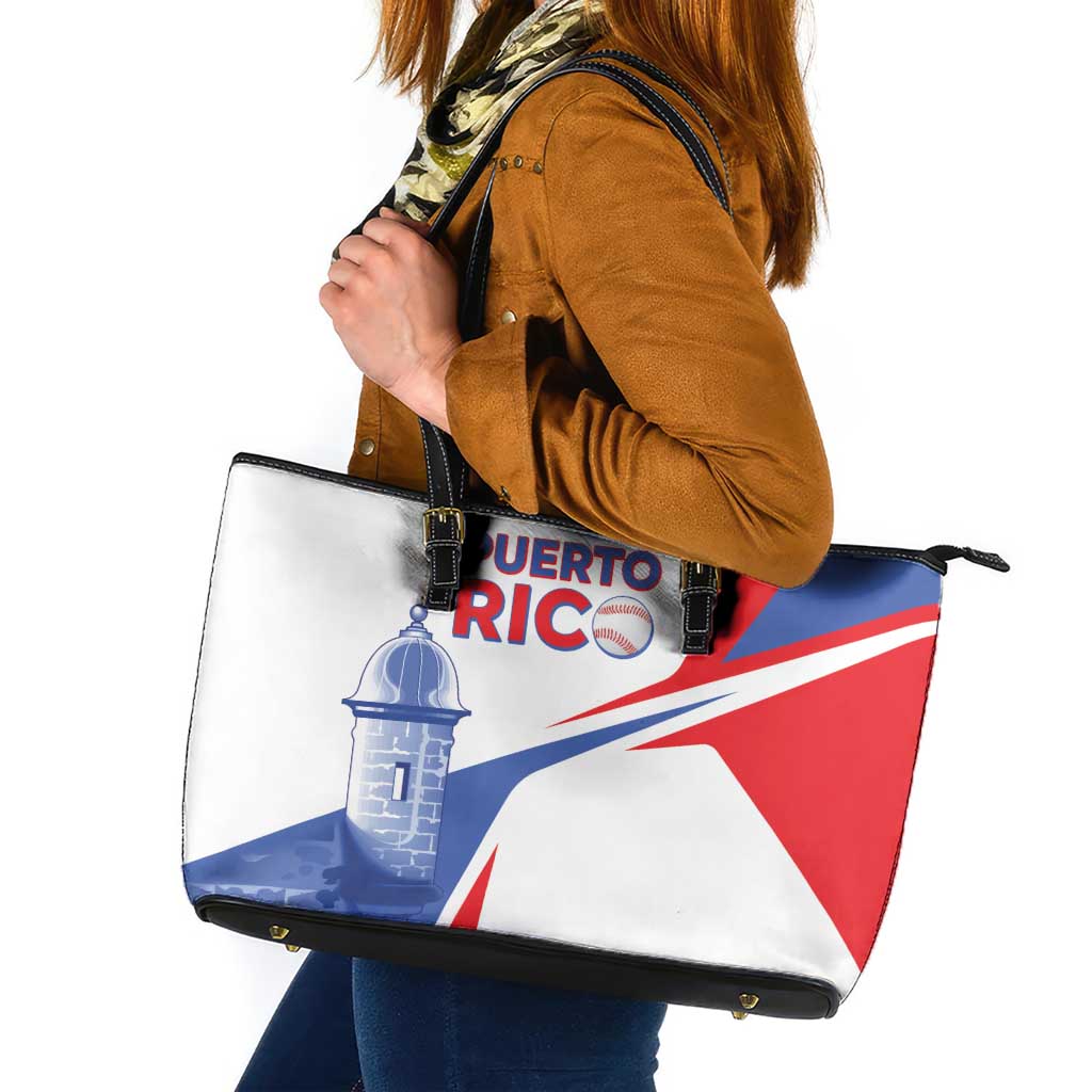 Puerto Rico Baseball Leather Tote Bag El Morro Sporty Style