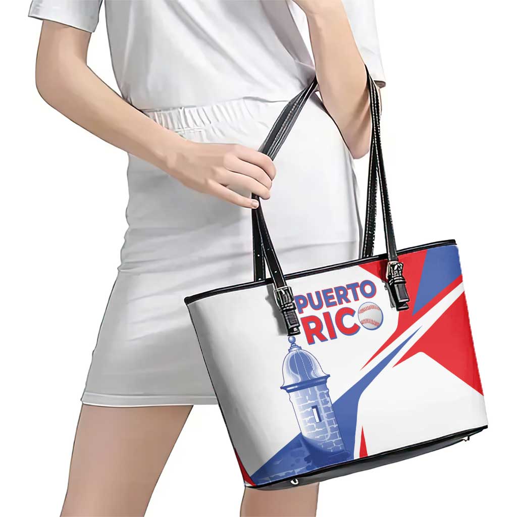 Puerto Rico Baseball Leather Tote Bag El Morro Sporty Style