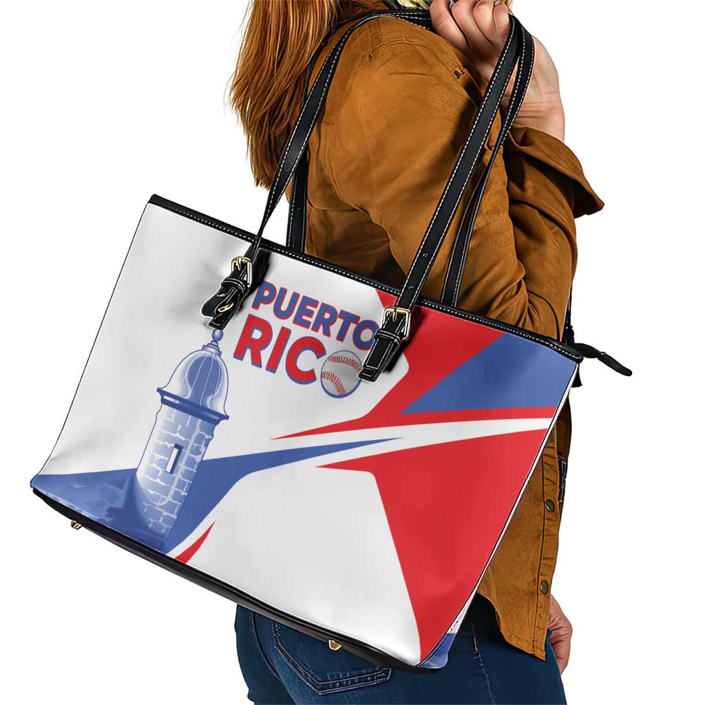Puerto Rico Baseball Leather Tote Bag El Morro Sporty Style