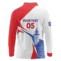 Puerto Rico Baseball Custom Long Sleeve Polo Shirt El Morro Sporty Style