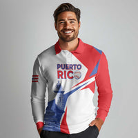 Puerto Rico Baseball Custom Long Sleeve Polo Shirt El Morro Sporty Style