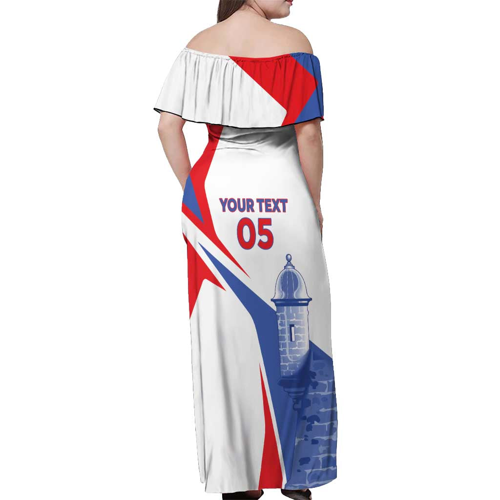 Puerto Rico Baseball Custom Off Shoulder Maxi Dress El Morro Sporty Style