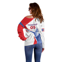 Puerto Rico Baseball Custom Off Shoulder Sweater El Morro Sporty Style