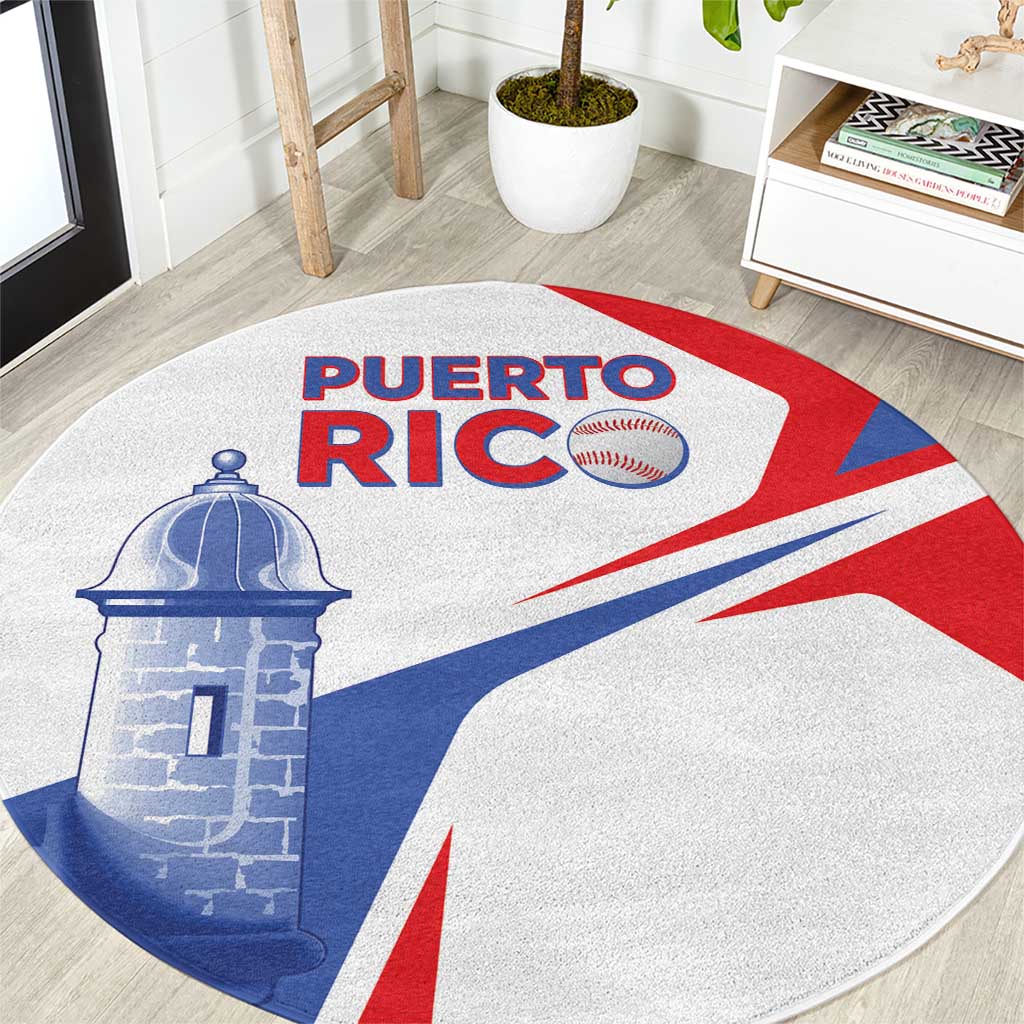 Puerto Rico Baseball Round Carpet El Morro Sporty Style