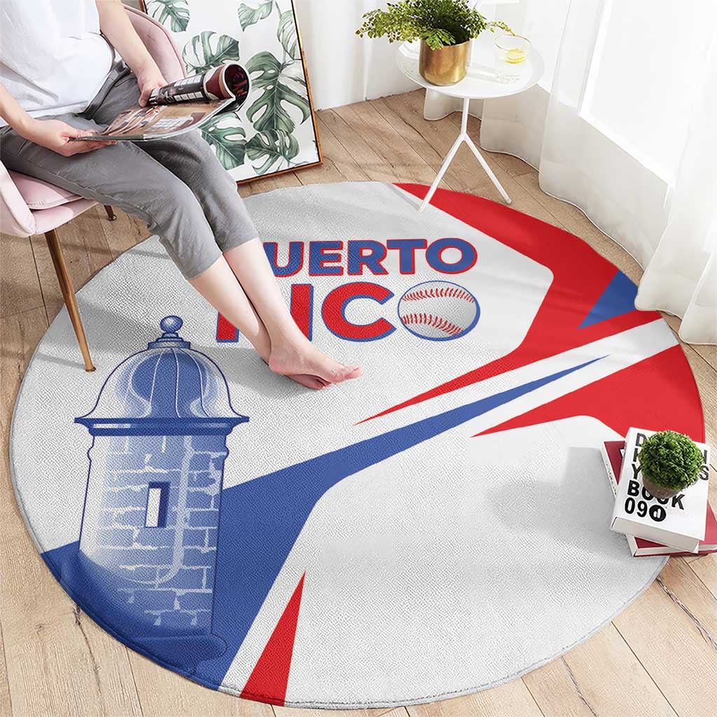 Puerto Rico Baseball Round Carpet El Morro Sporty Style