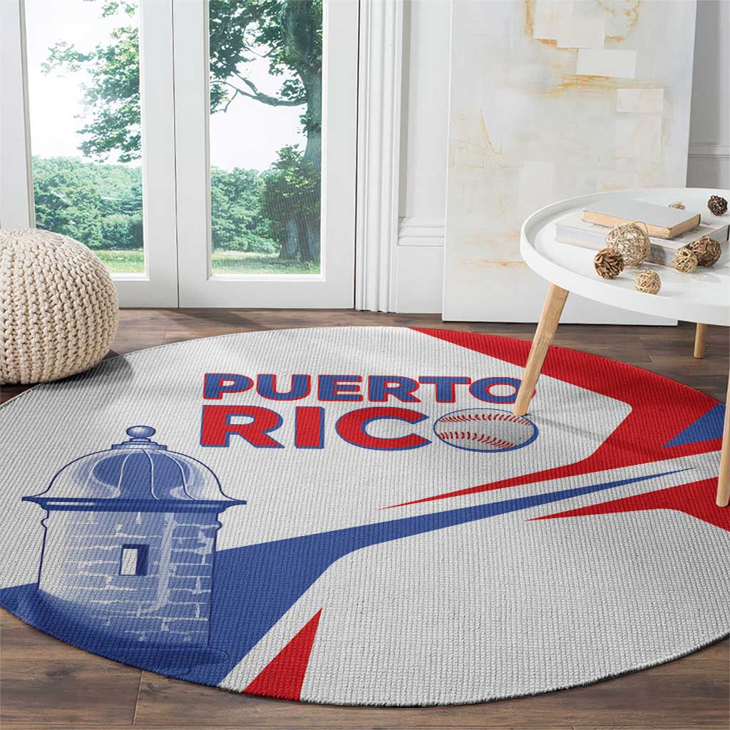 Puerto Rico Baseball Round Carpet El Morro Sporty Style