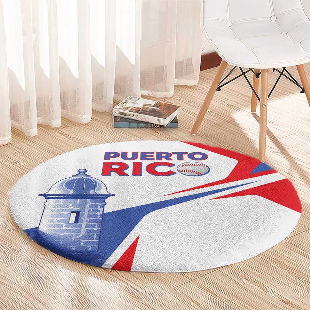 Puerto Rico Baseball Round Carpet El Morro Sporty Style