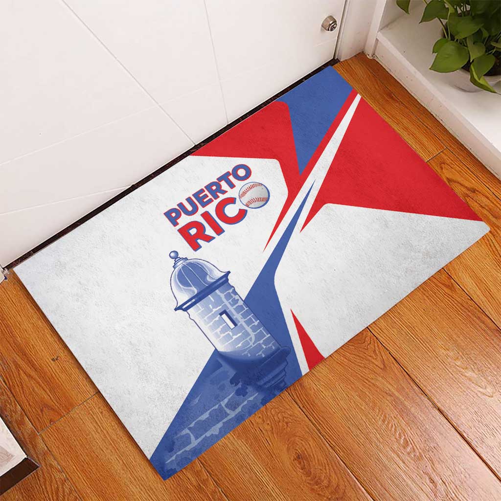 Puerto Rico Baseball Rubber Doormat El Morro Sporty Style