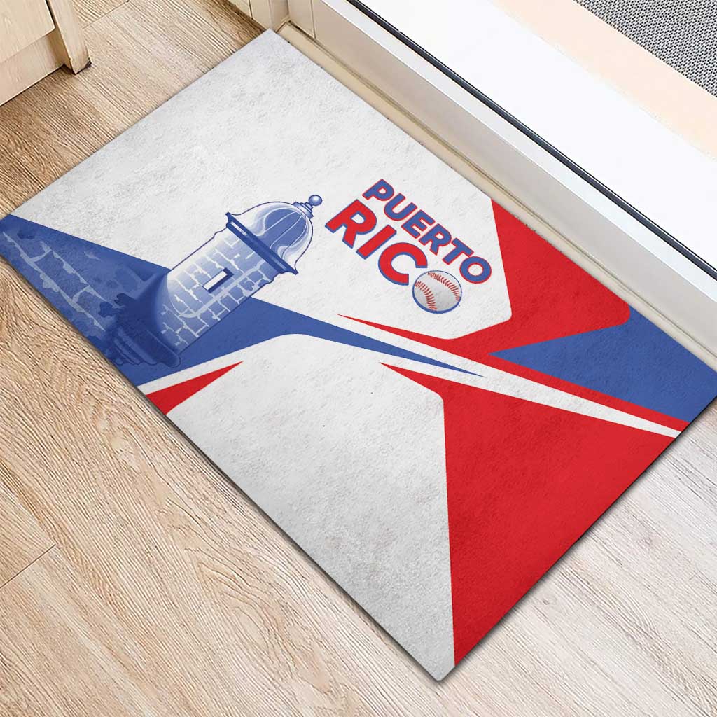 Puerto Rico Baseball Rubber Doormat El Morro Sporty Style