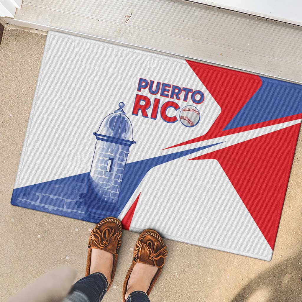 Puerto Rico Baseball Rubber Doormat El Morro Sporty Style