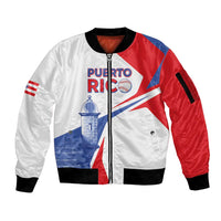Puerto Rico Baseball Custom Sleeve Zip Bomber Jacket El Morro Sporty Style