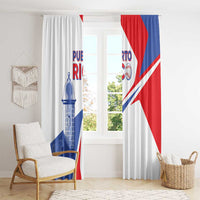 Puerto Rico Baseball Window Curtain El Morro Sporty Style