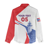 Puerto Rico Baseball Custom Women Casual Shirt El Morro Sporty Style