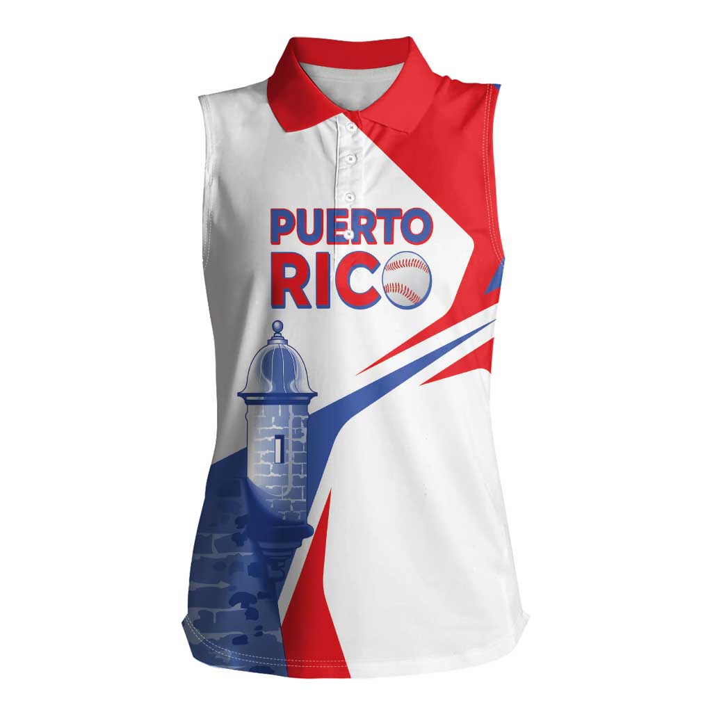 Puerto Rico Baseball Custom Women Sleeveless Polo Shirt El Morro Sporty Style